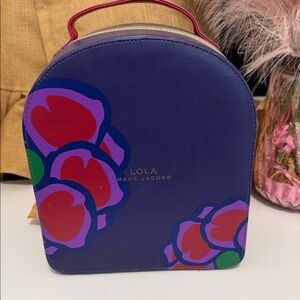 LOLA Marc Jacobs Leather Case 9.75" x 8.25" x 4.75" Purple Empty Jewelry Makeup